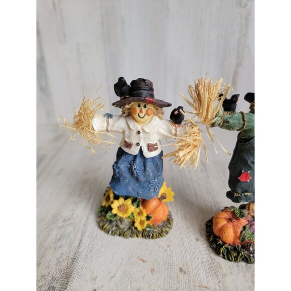 Vintage scarecrow ceramic fall farm Halloween set figure - Picture 2 of 10